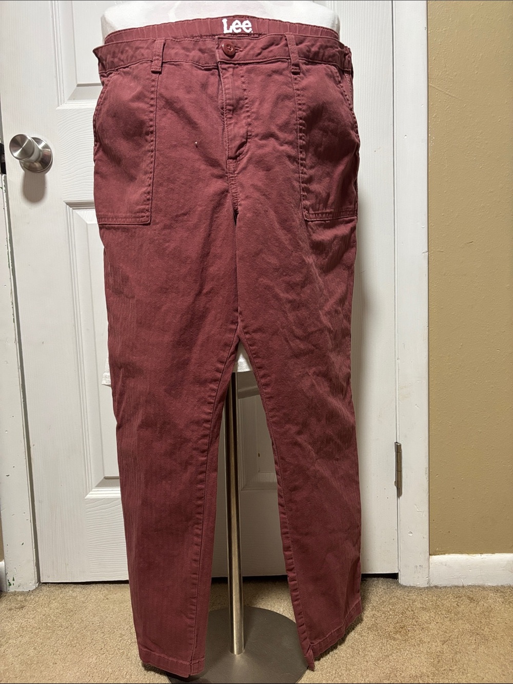 Lee Men's Burgundy Work Chinos